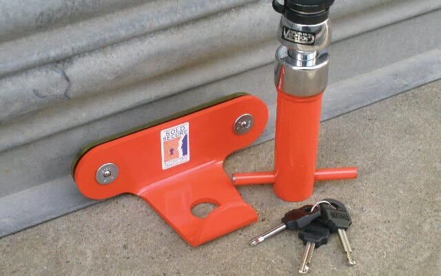 Garage Door Defender fitted on Roller Shutter door to stop Motorcycle thieves